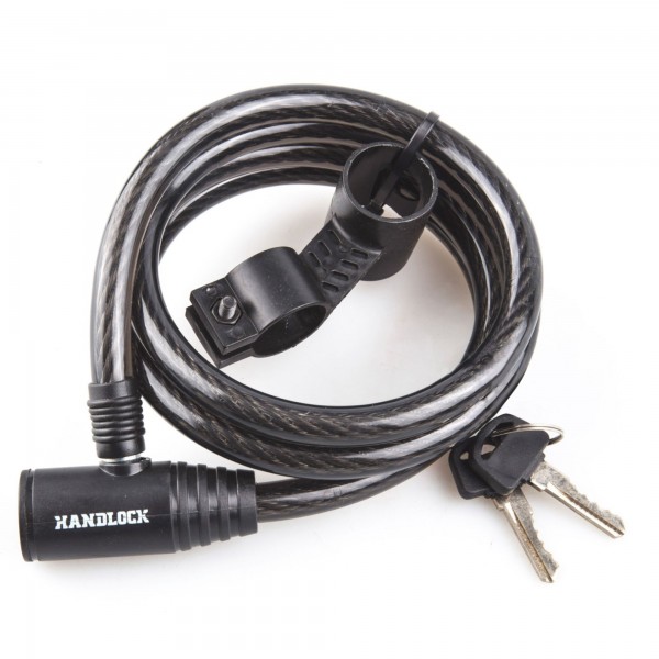 Candado bici llave 8x1200mm. negro