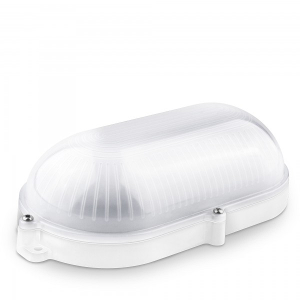 Aplique led oval blanco ext.ip65 9w.neut