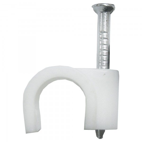 Grapa  cable manguera blanca 10mm.(100u)