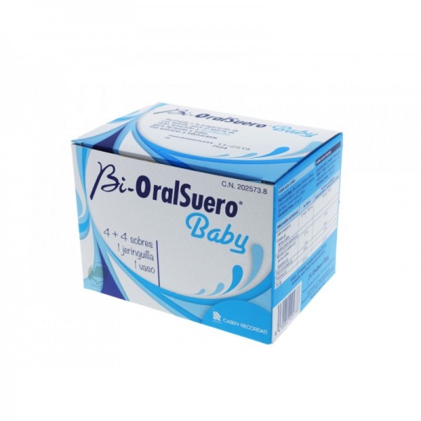 Bioralsuero Baby 4 y 4 Sobres 1 Vaso 1 Jeringuilla