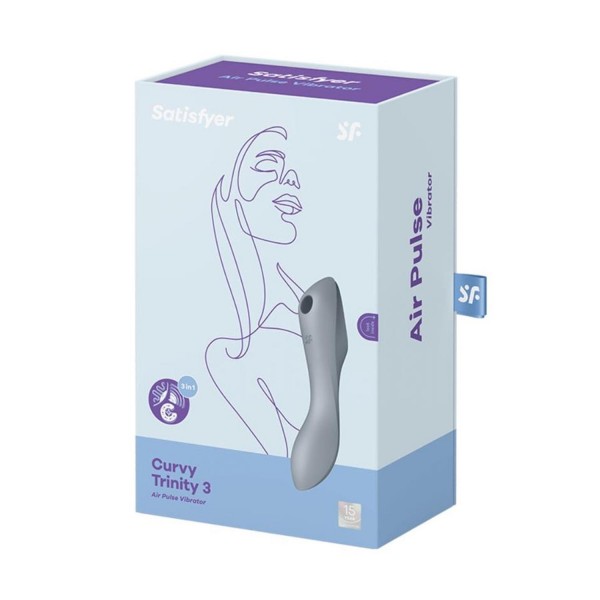 Satisfyer curvy trinity 3 vibrador de aire gris-azul 1un