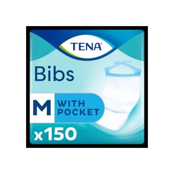 Tena Bibs Babero Adulto Desechable Talla m 150 Unidades