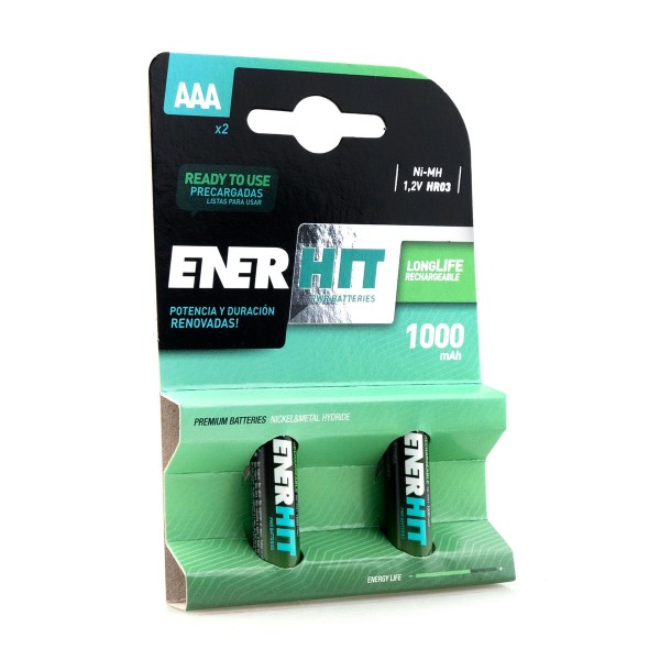 Pila enerhit recarg.hr03 1000mah.bl.2