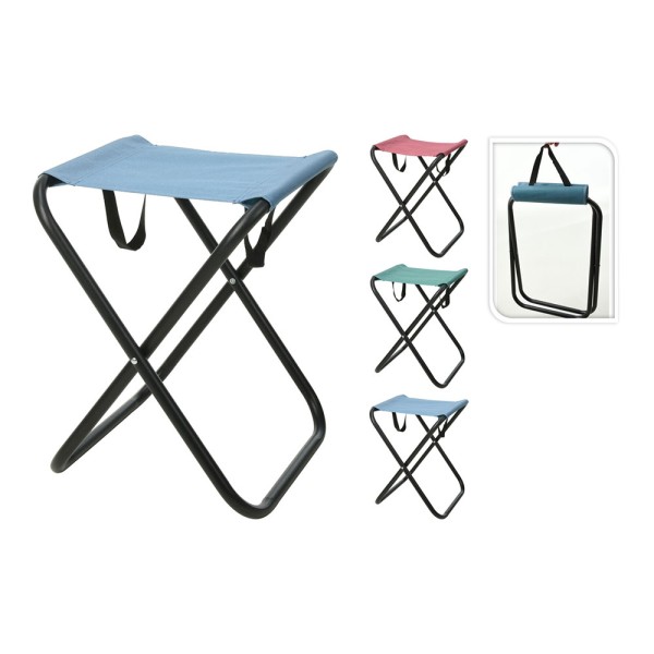 Taburete de camping plegable colores surtidos (pack 2 unidades)