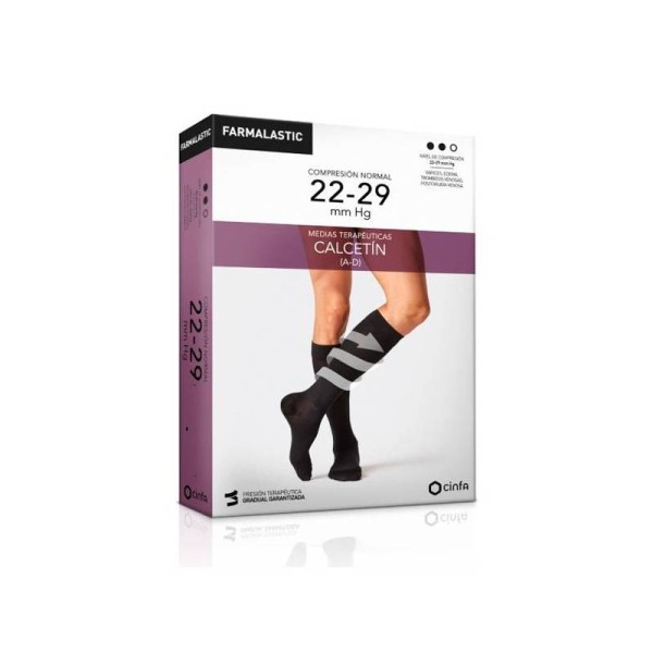 Calcetin Farmalastic Normal Negro Tgde