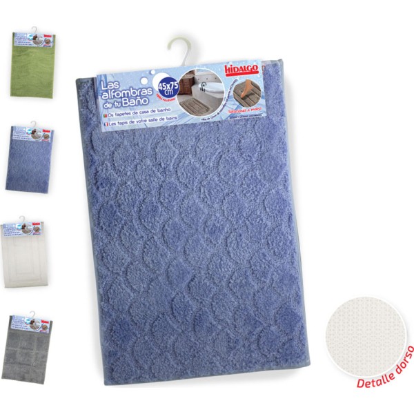 Alfombra de baño esculpida antideslizante, colores surtidos, 45 x 75 cm